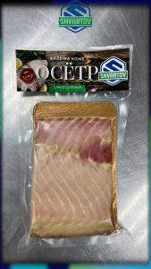 Осётр слабосолёный филе кусок на коже. В/У.