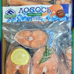 Лосось атлантический Сёмга стейк на коже С/М. В/У.