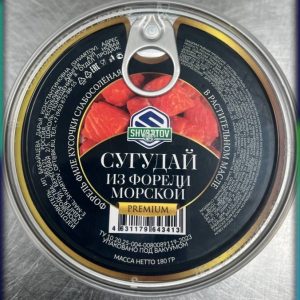 Пресервы из рыбы. Сугудай из форели морской, PP/б. 180 гр. Евроключ.