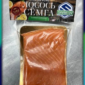 Лосось атлантический Сёмга слабосолёный филе кусок на коже. В/У