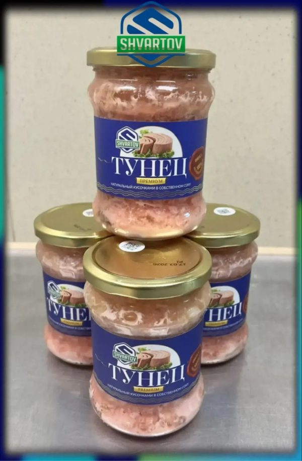 Тунец натуральный куски в собственном соку, ст./б. 500 гр.
