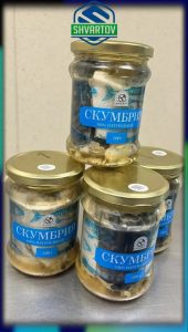 Скумбрия натуральная куски в масле, ст./б. 500 гр.