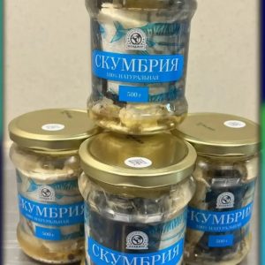 Скумбрия натуральная куски в масле, ст./б. 500 гр.