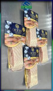 Осётр слабосолёный филе кусок без кожи +-230 гр. В/У.