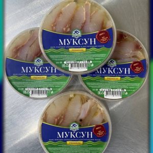 Северная рыба ! Пресервы из рыбы. Муксун филе ломтики слабосолёный в растительном масле, пл./б. 280 гр.