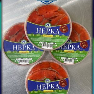 Пресервы из рыбы. Нерка филе ломтики слабосолёная в растительном масле, пл./б. 280 гр.